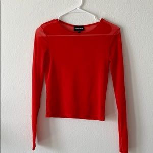 Red Mesh Long Sleeve